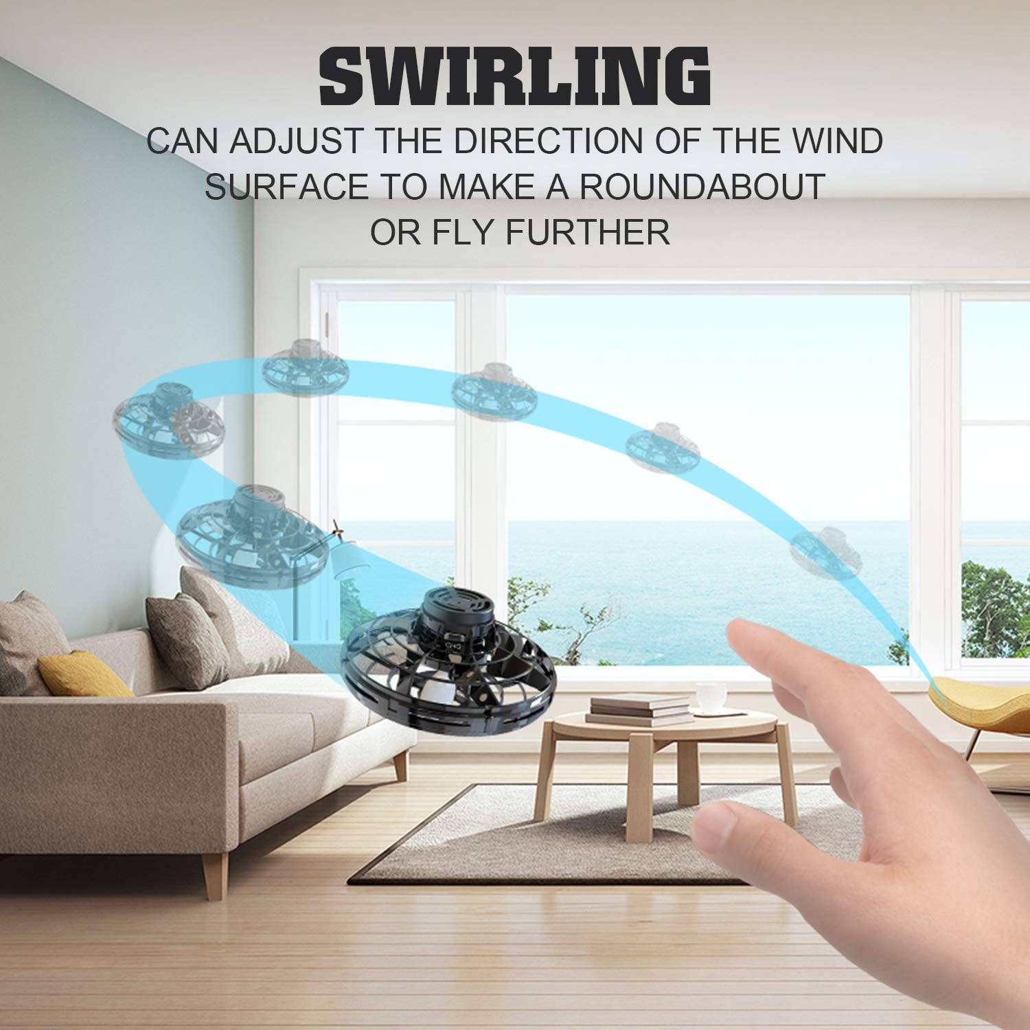 Hand-Operated LED Flying Drone for Kids and Adults