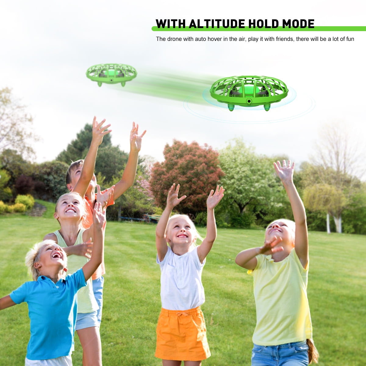 Kids' Hand-Operated UFO Stunt Drone with LED Lights