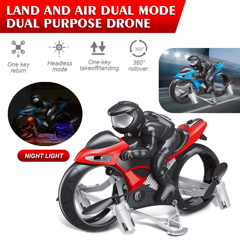 Land/Air RC Car with 360° Spinning LED Lights