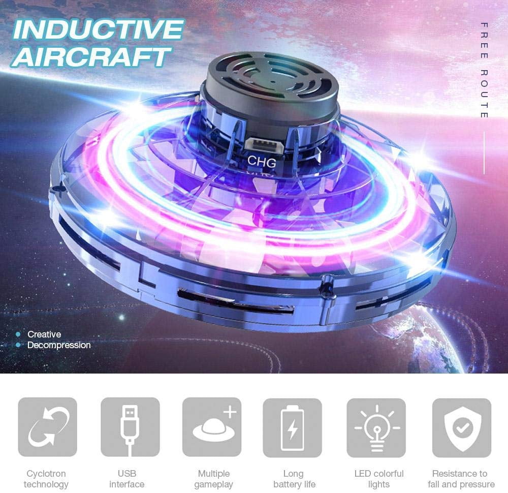 Hand-Operated LED Flying Drone for Kids and Adults