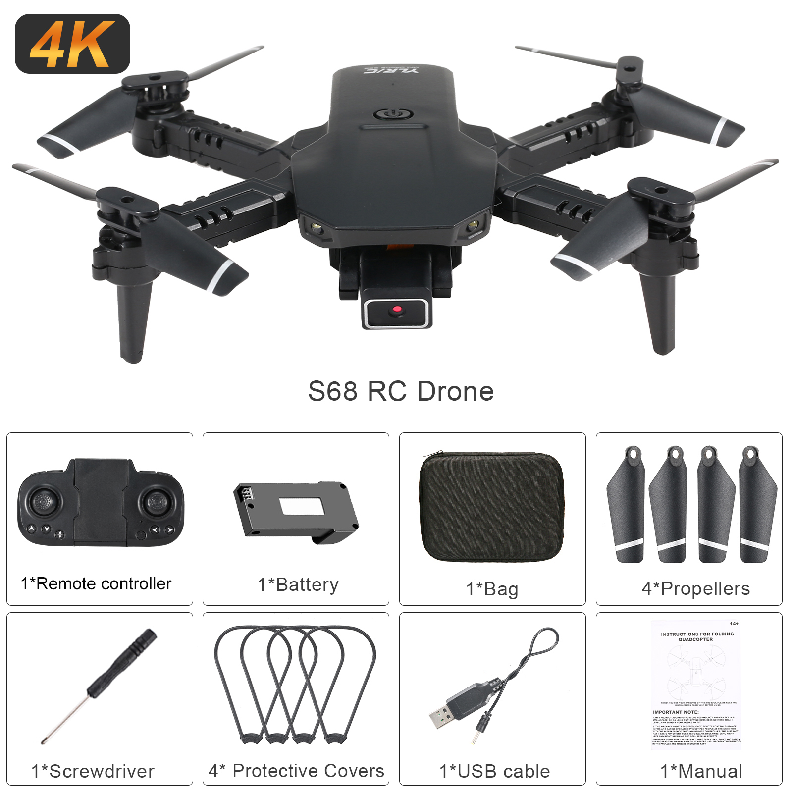 Tomshine S68 Wifi FPV 4K RC Drone