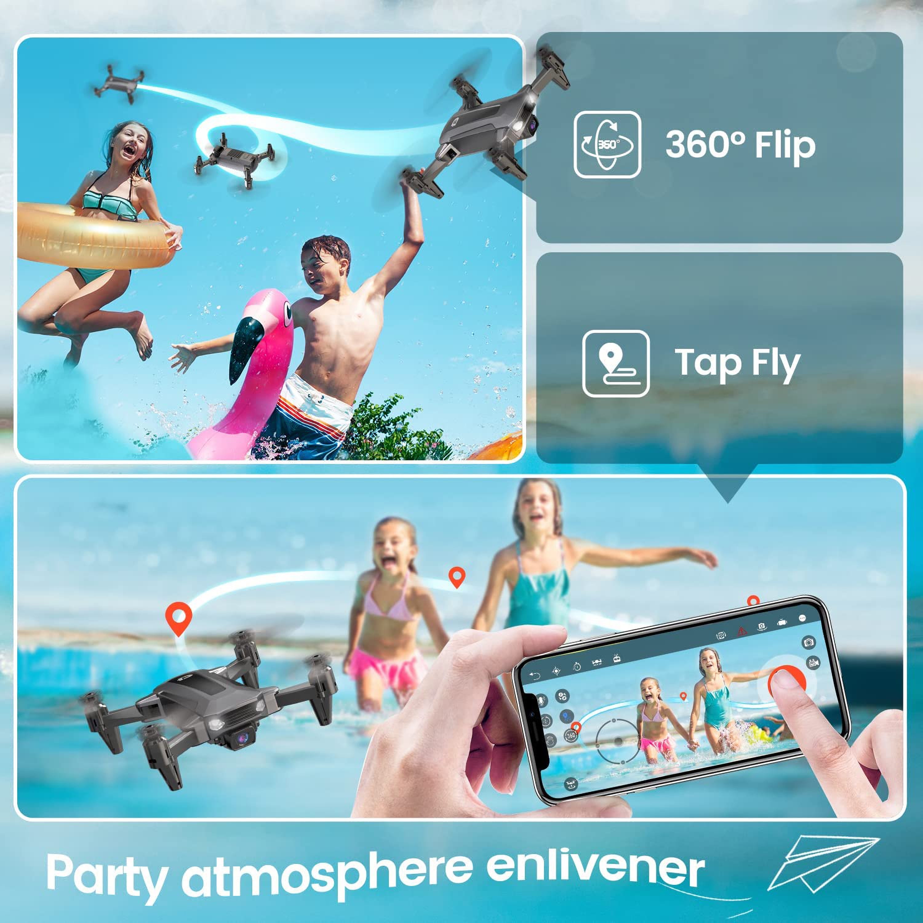 DEERC D40 Quadcopter with 1080P Camera, 2 Batteries