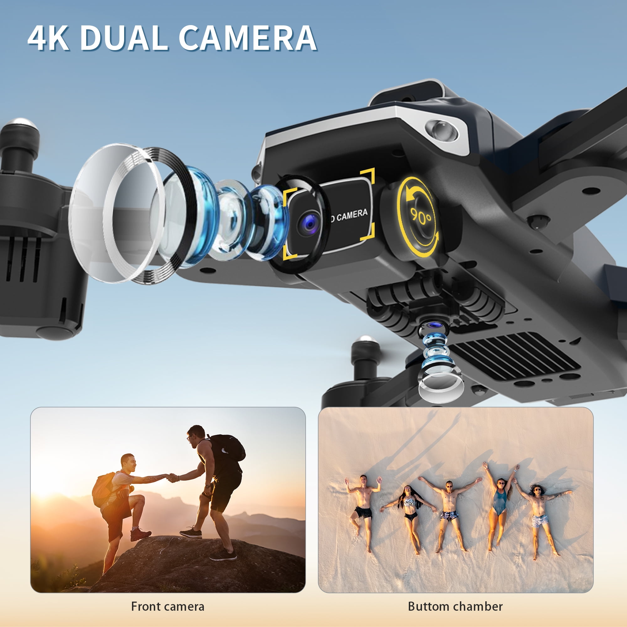 Dual Camera RC Drone with Obstacle Avoidance