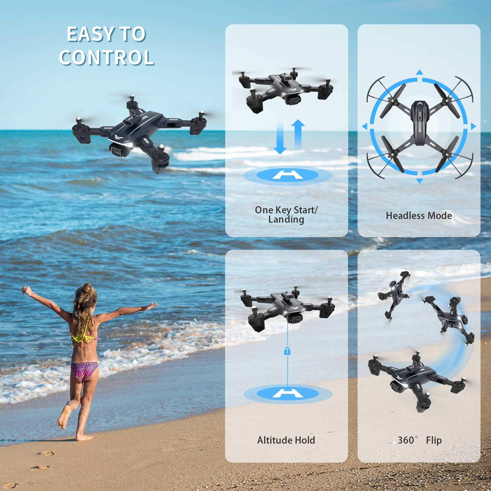 Dual Camera RC Drone with Obstacle Avoidance