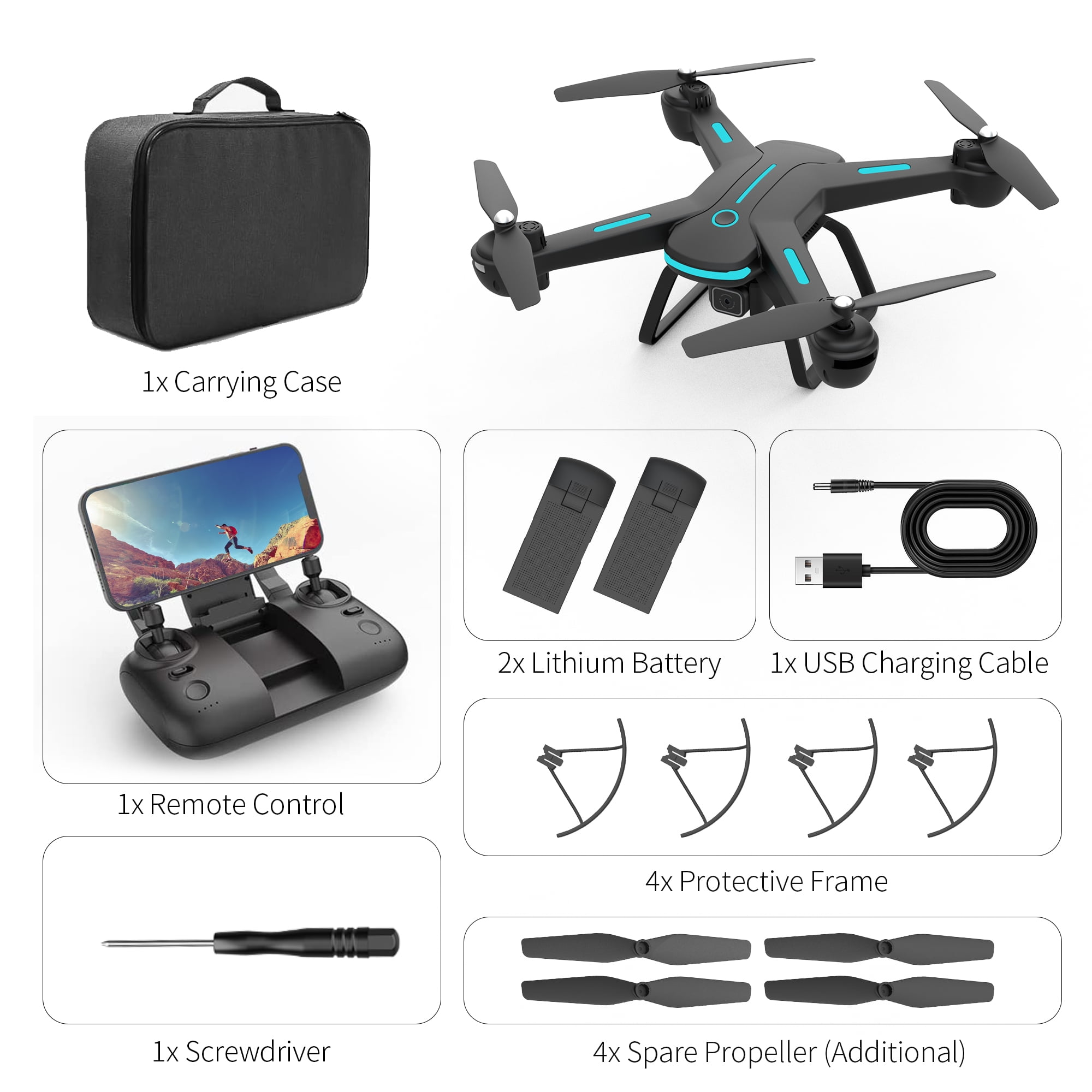 JY03 1080P HD Camera Drone with LED Lights