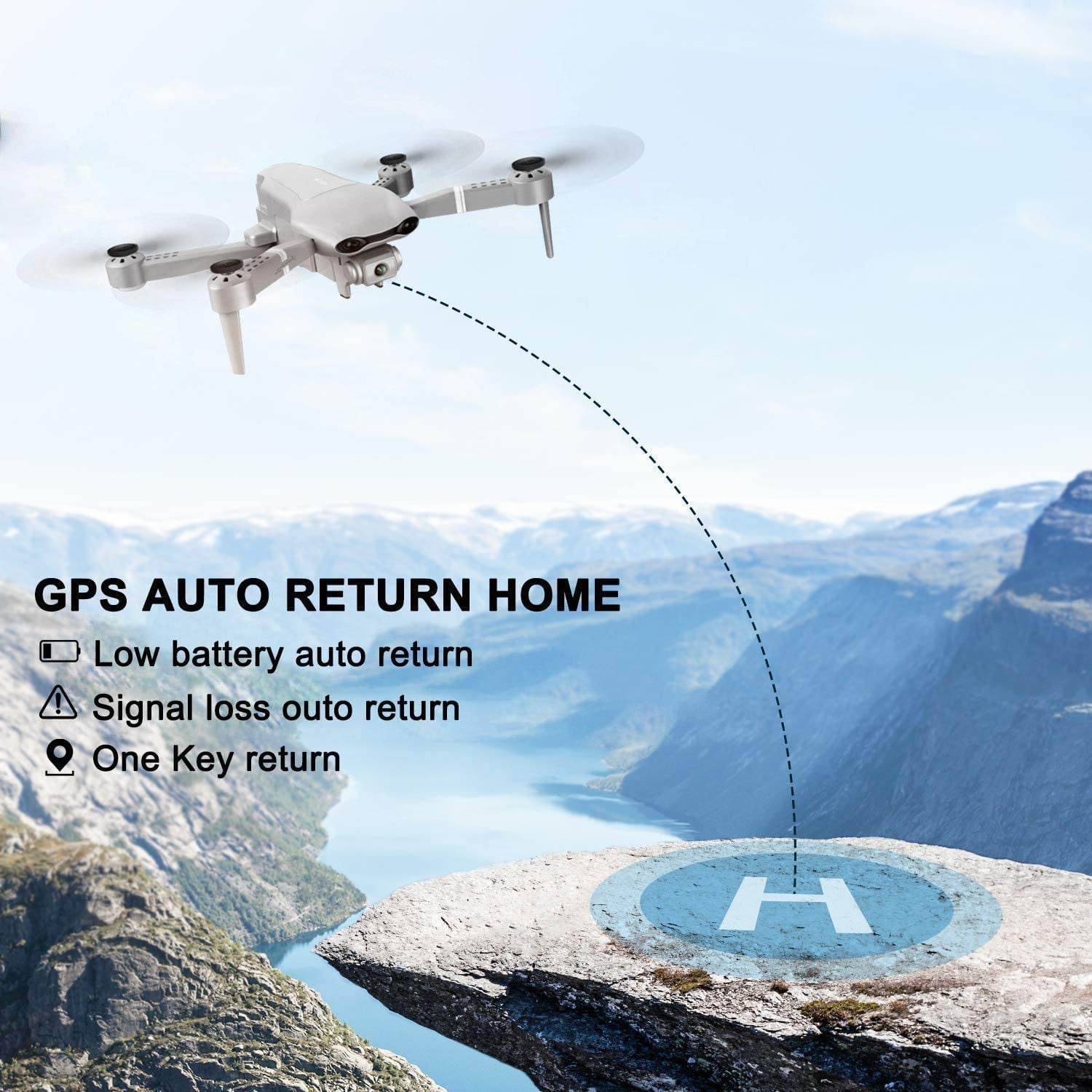 4K GPS Foldable Drone with 2 Batteries