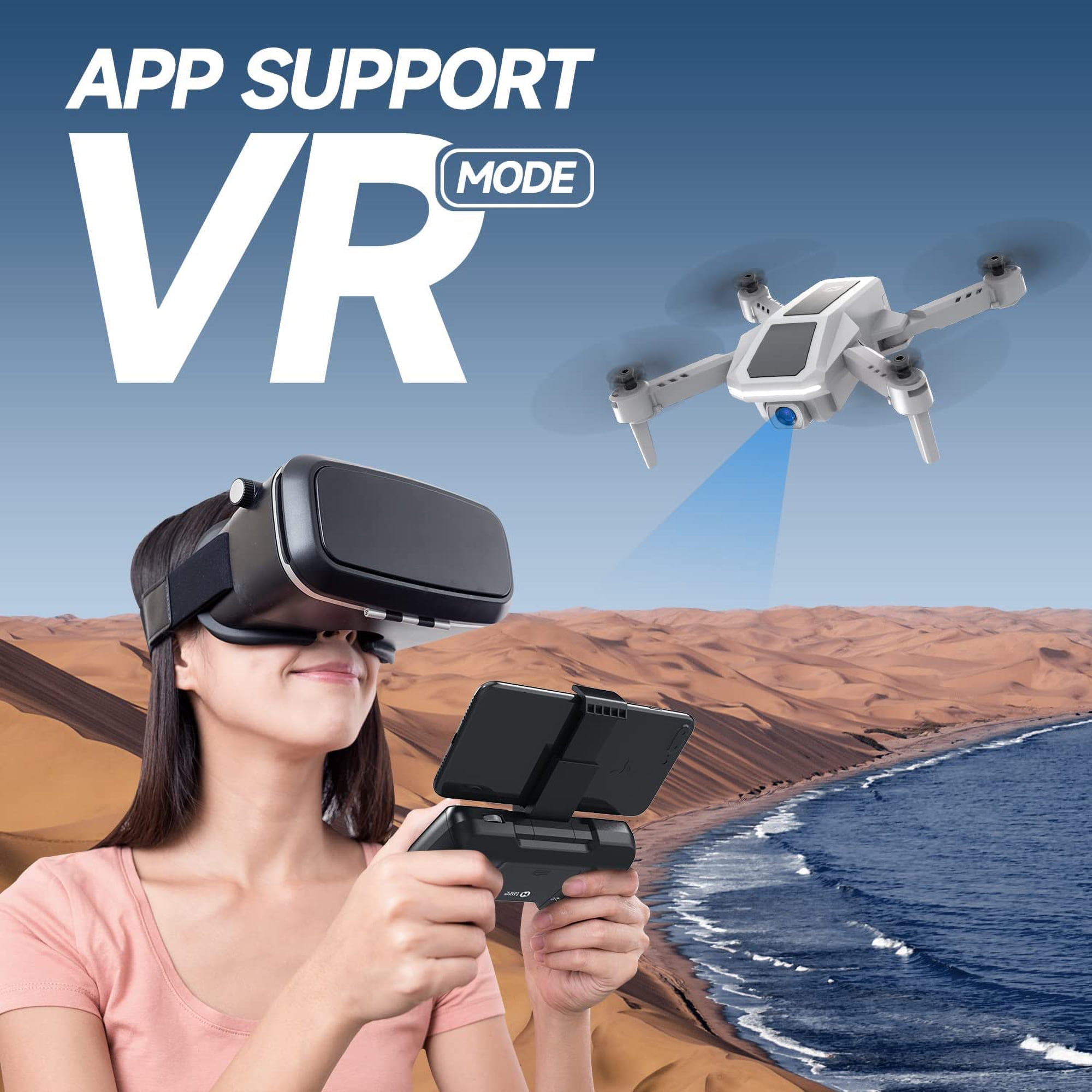 Foldable RC Quadcopter with Camera and 3 Batteries