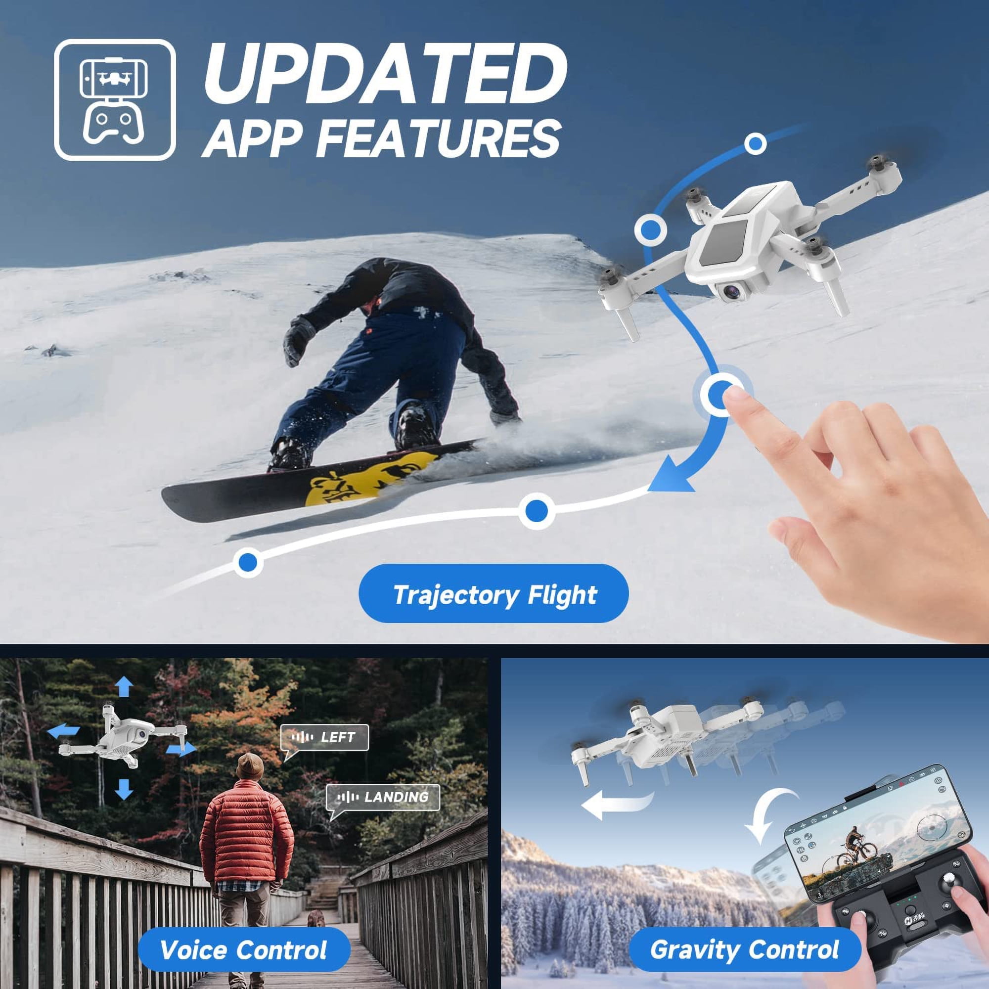 Foldable RC Quadcopter with Camera and 3 Batteries