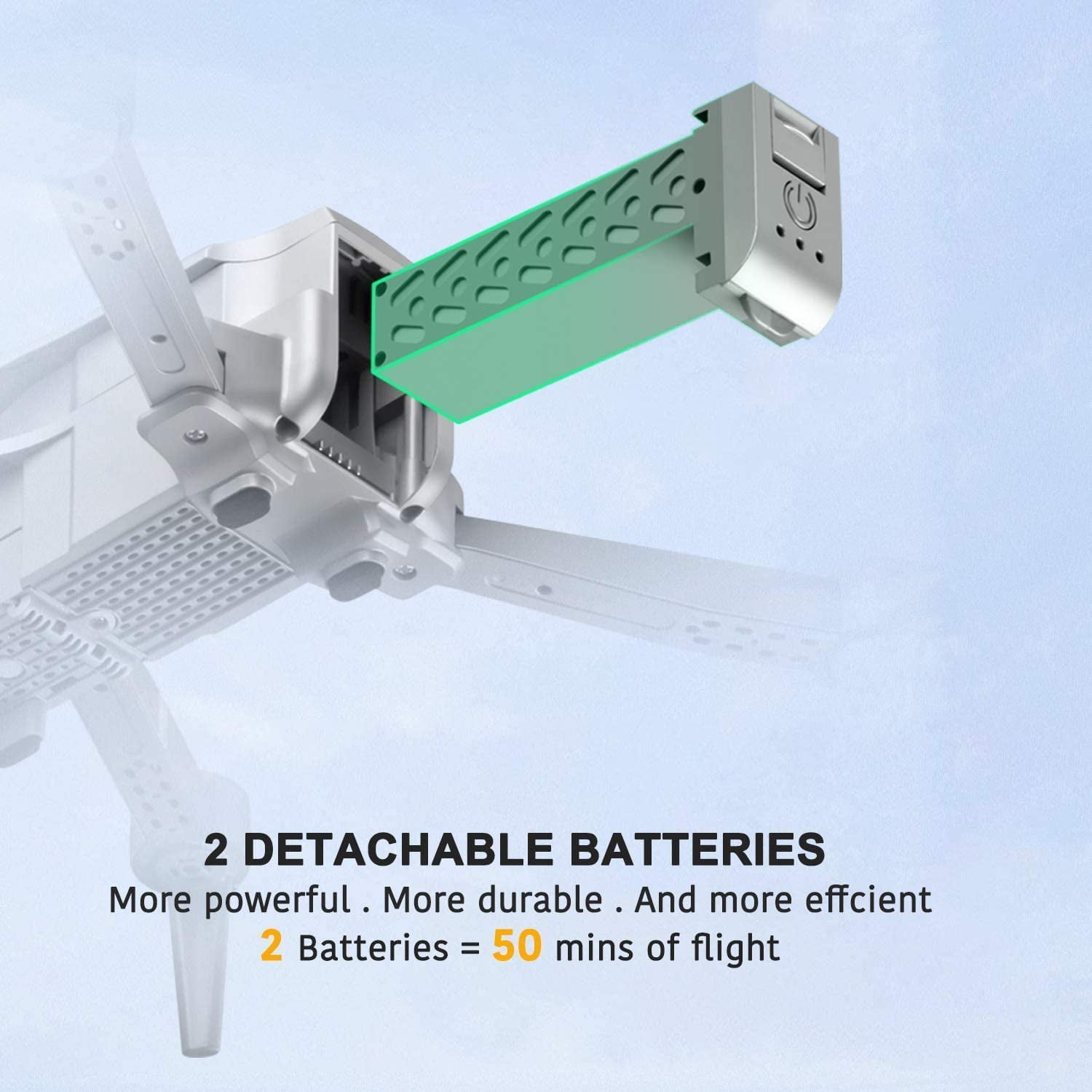 4K GPS Foldable Drone with 2 Batteries