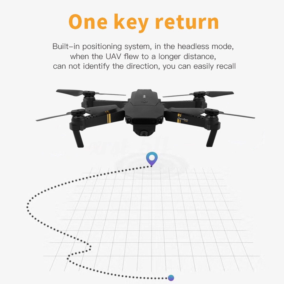 Foldable Selfie Drone with 2MP Camera & WIFI FPV