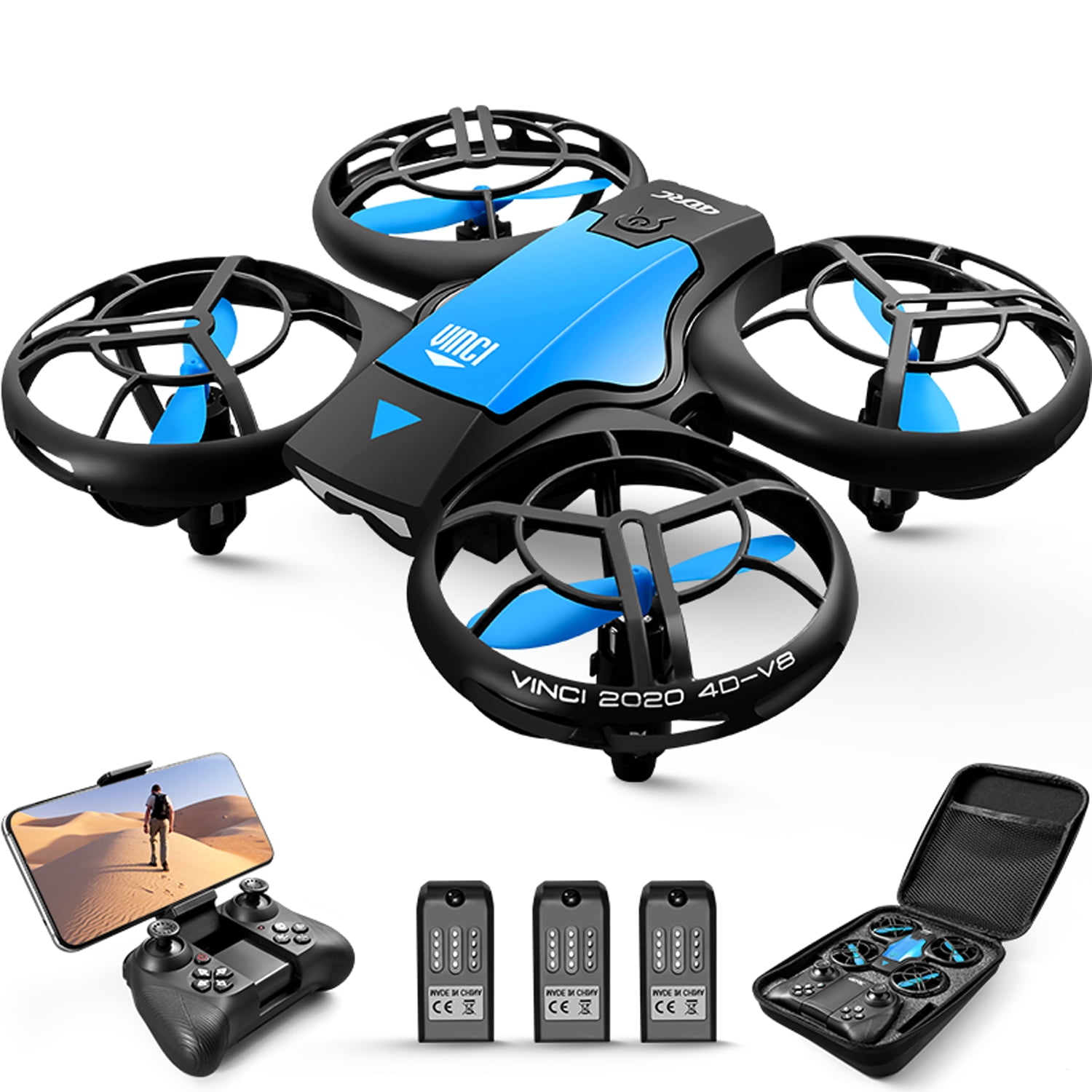 4DRC Mini Drone with 720P HD Camera Blue