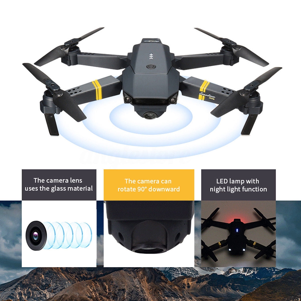 Foldable Selfie Drone with 2MP Camera & WIFI FPV
