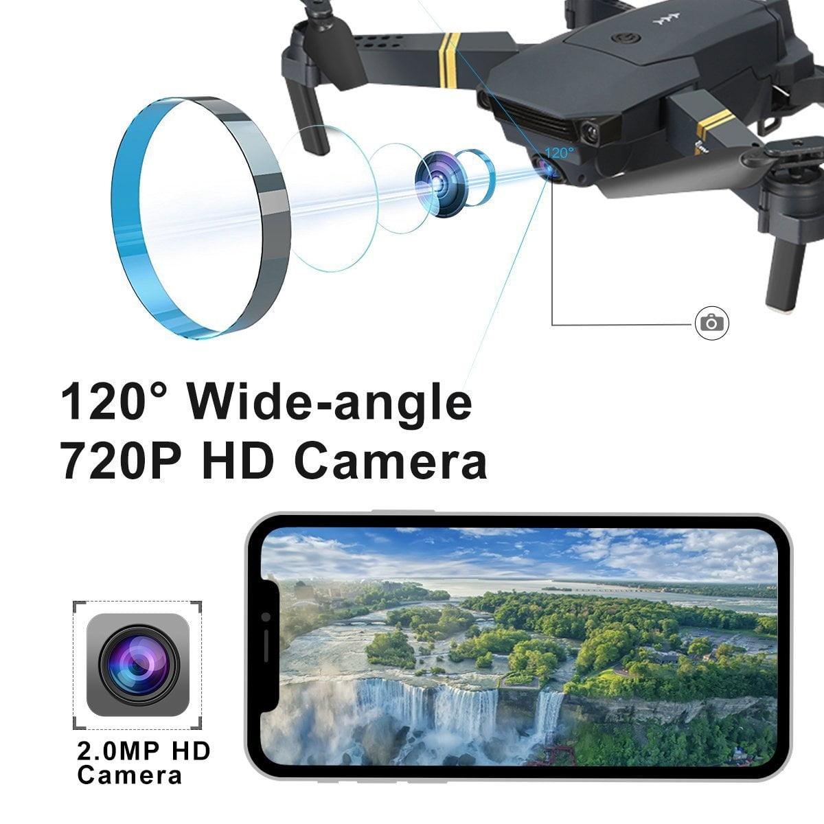 QuadAir Drone with HD Live Camera & Voice Control