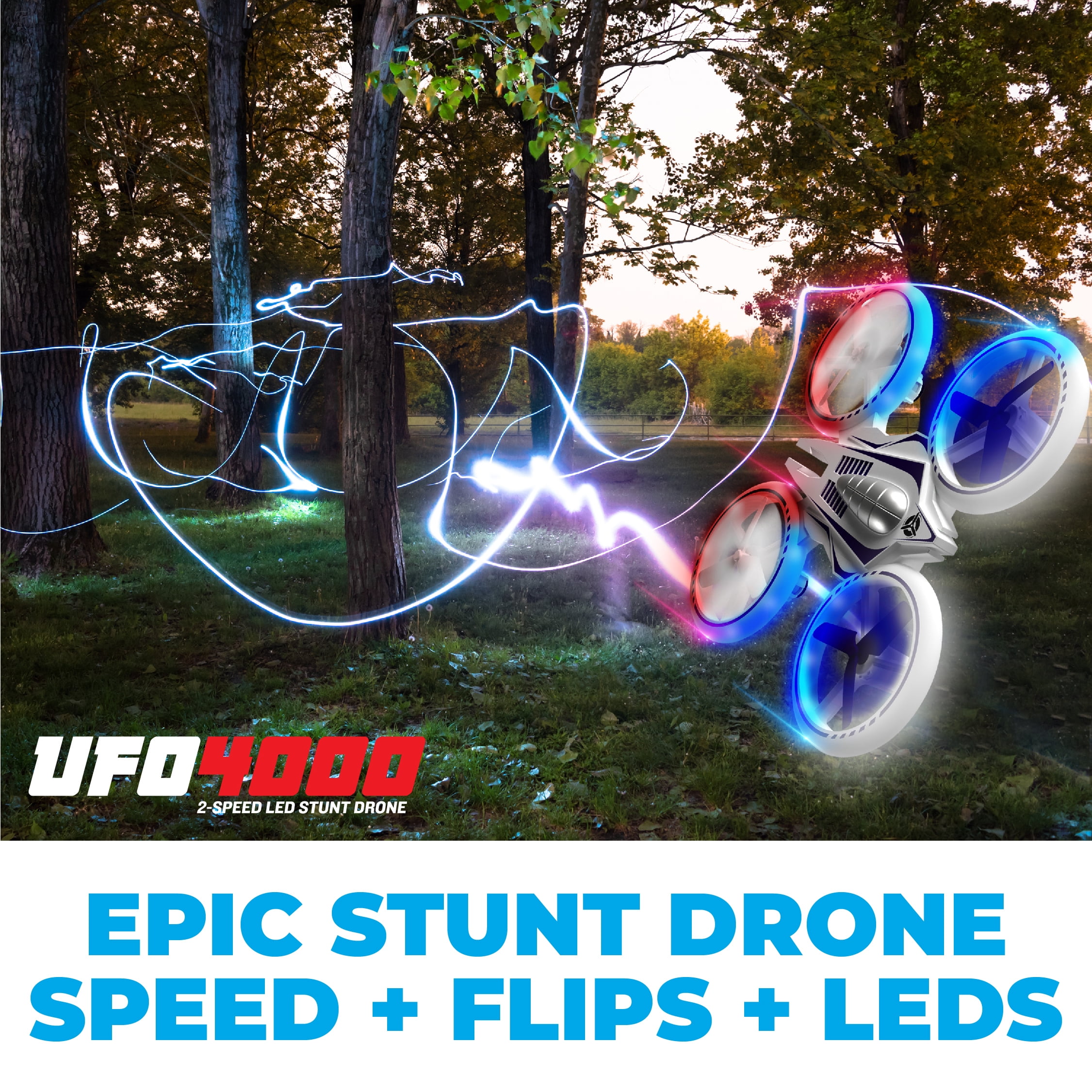 Beginner drone with colorful LEDs & extra battery
