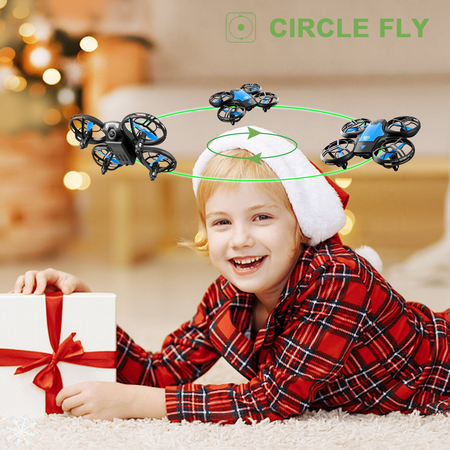 4DRC Mini Drone with 3 Batteries & Storage Bag