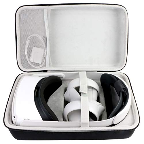 VR Headset Hard Case Carrying Bag (Black/White)