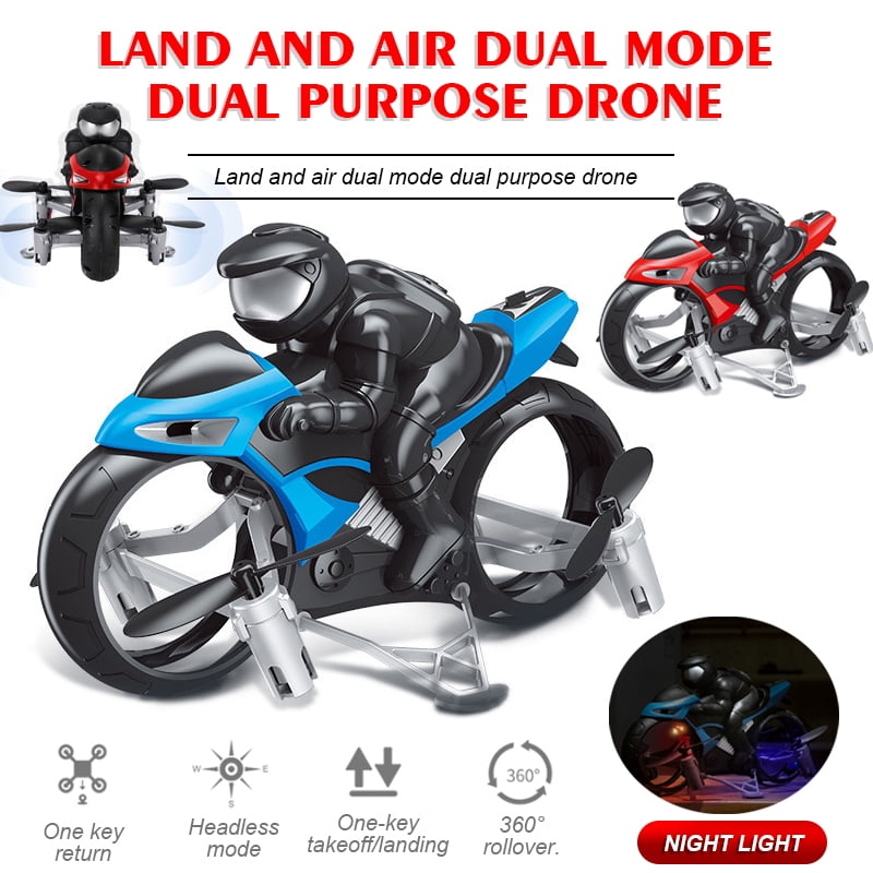 2-in-1 Flying Motorcycle RC Car & Drone