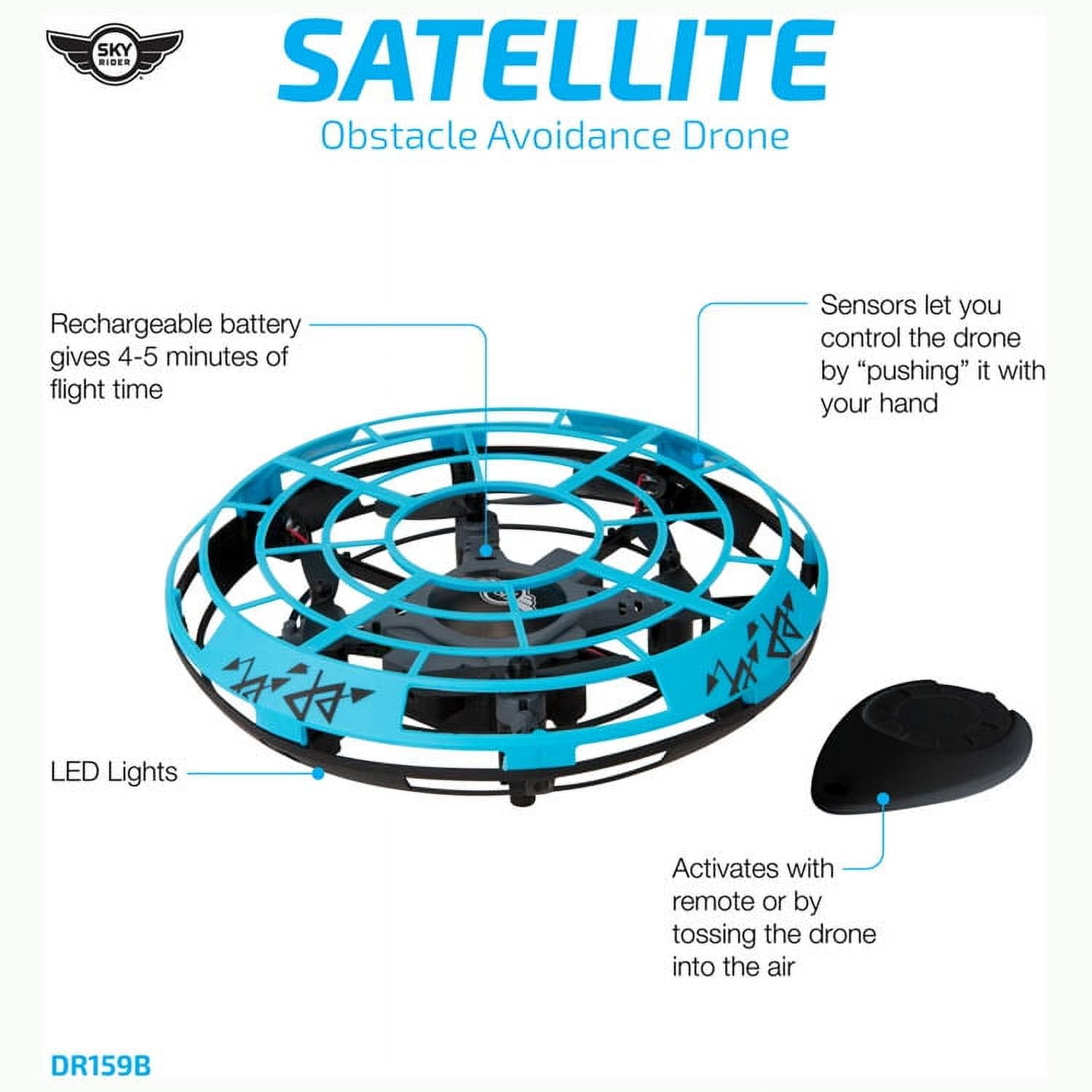 Sky Rider Satellite Obstacle Avoidance Drone, DR159, Blue