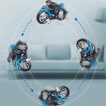 Blue Flying Motorcycle RC Drone - Kids Gift