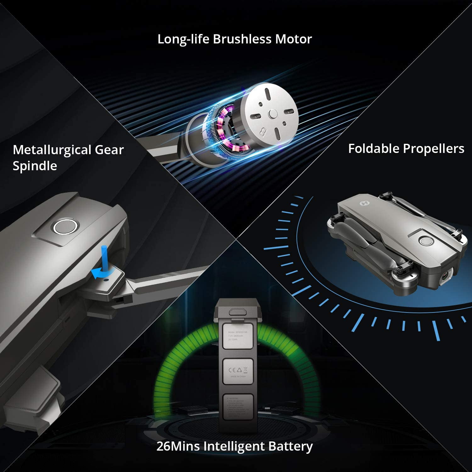 HS720 GPS Drone + 4K Camera - Black