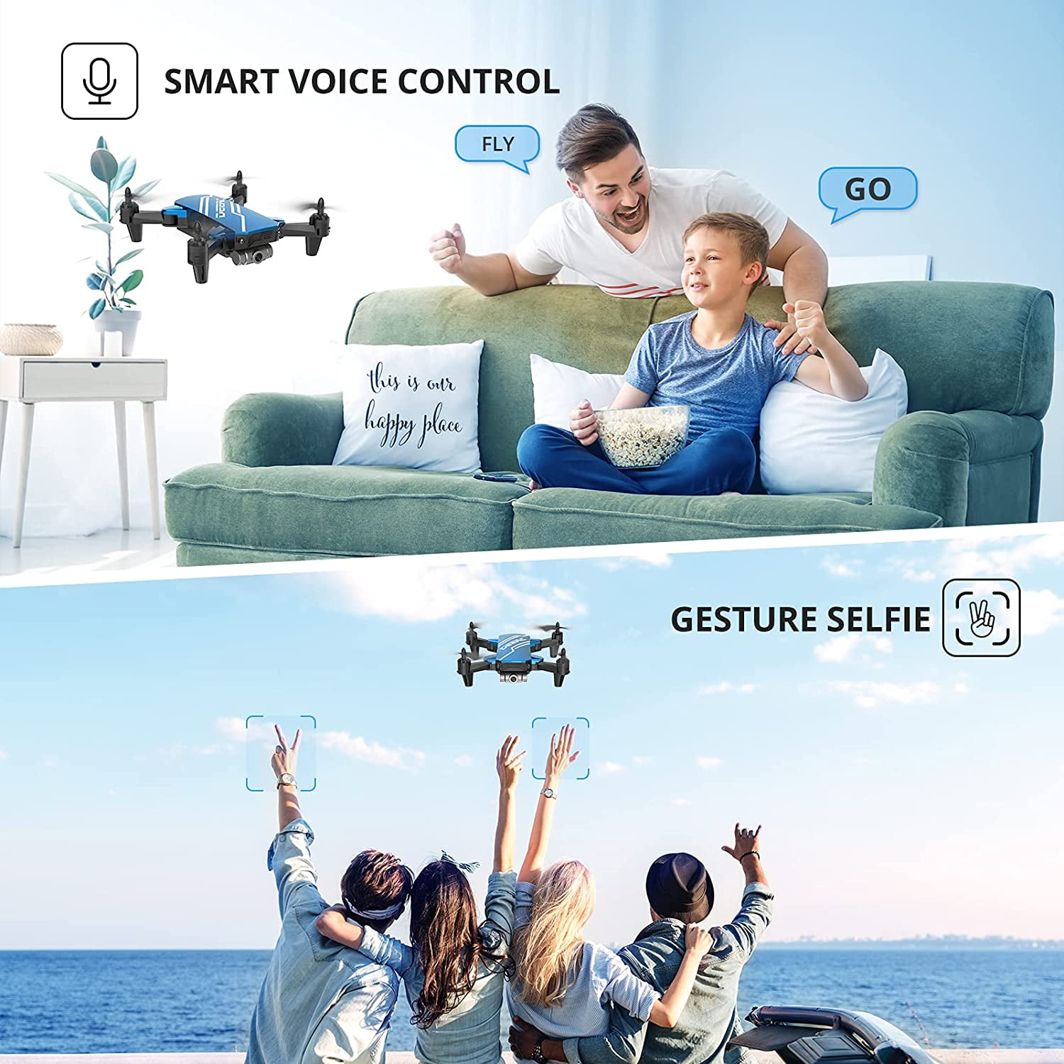 DEERC D20 Mini Drone with Camera and Voice Control
