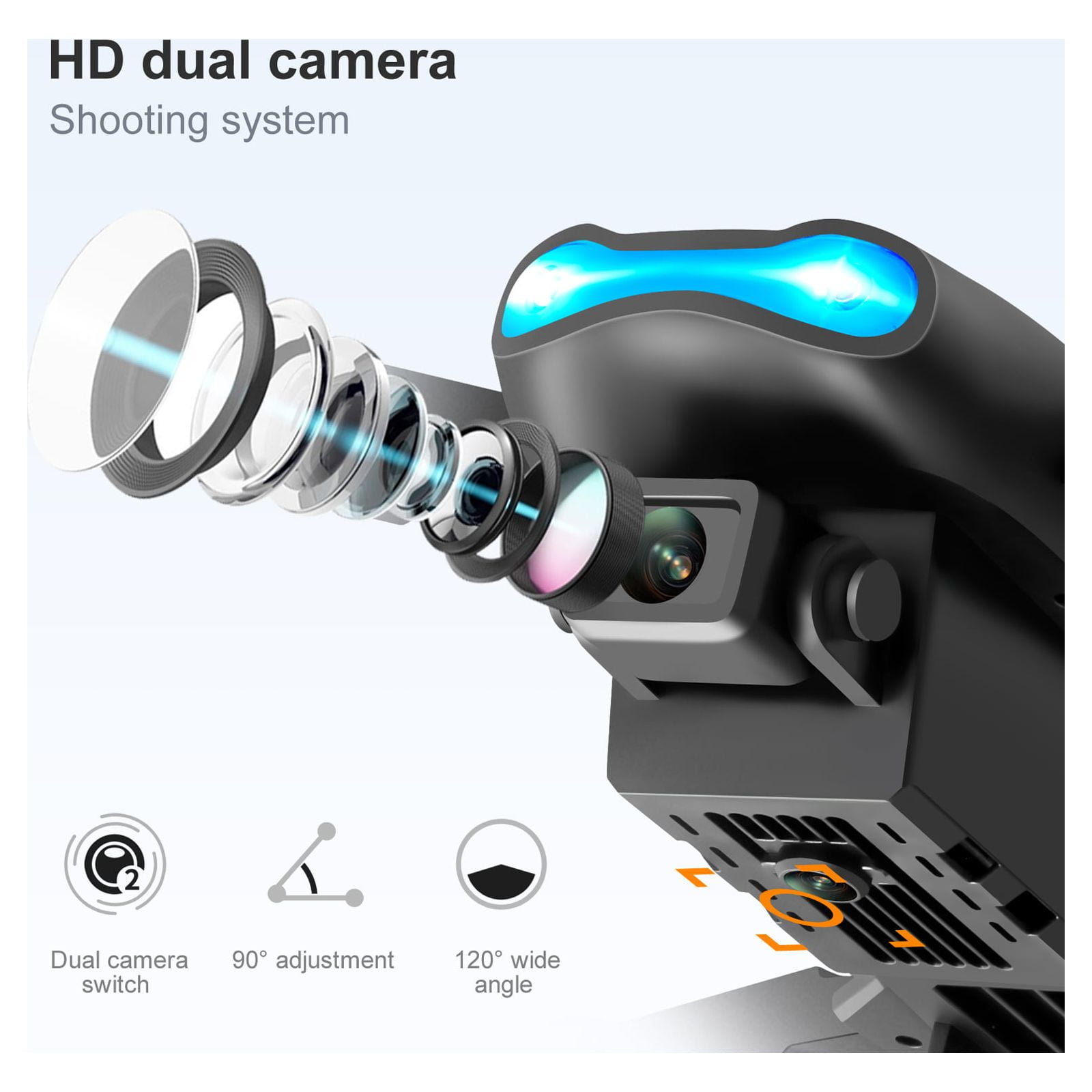 Foldable Dual Camera Drone with 2 Batteries