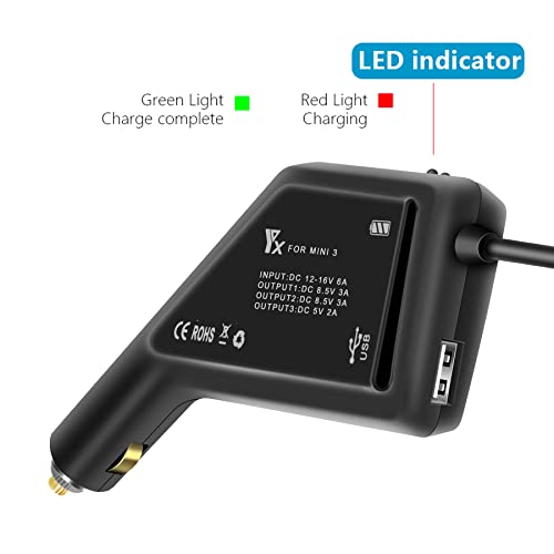 LYONGTECK 3-in-1 Car Charger for DJI Mini 3