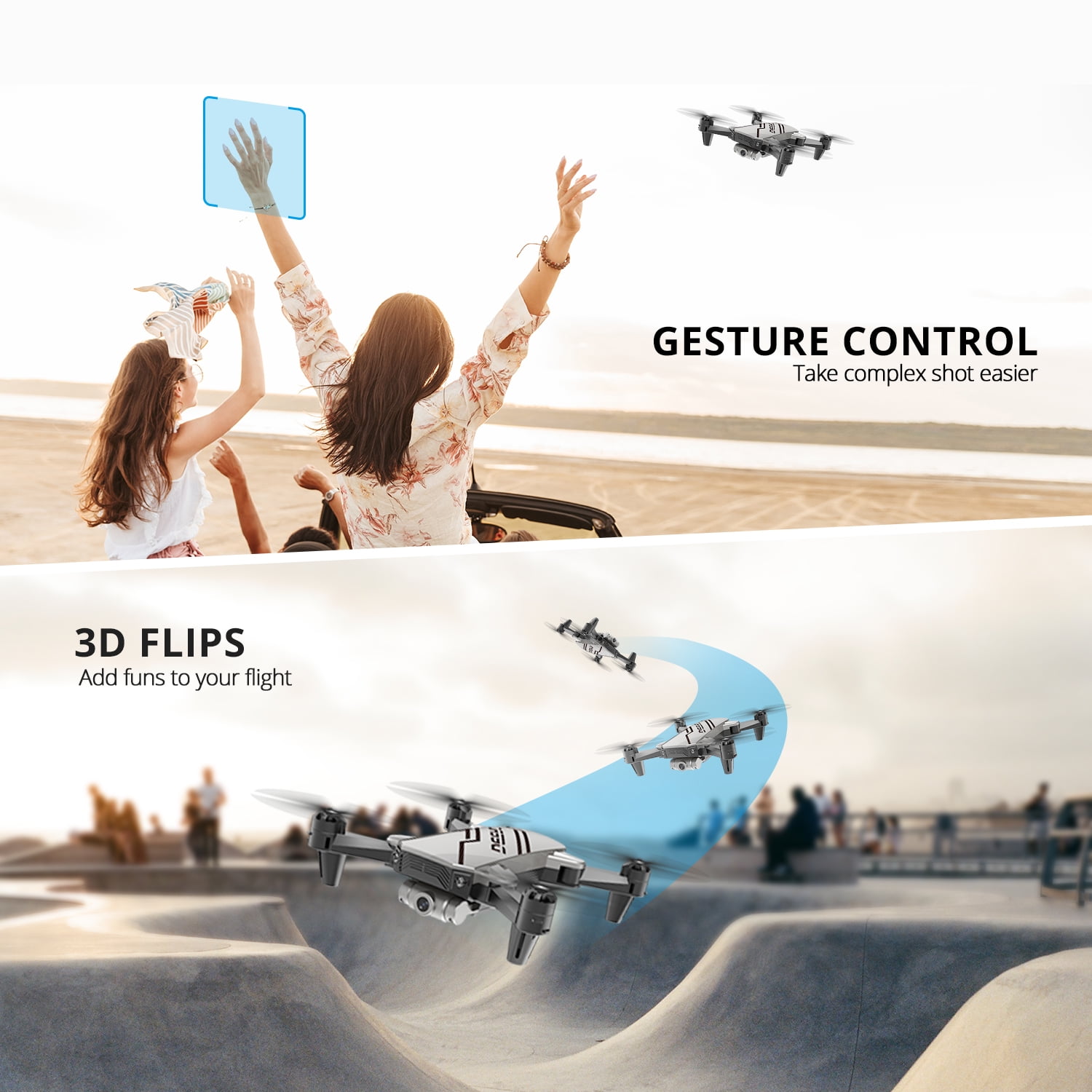 DEERC D20 Foldable Camera Drone for Beginners