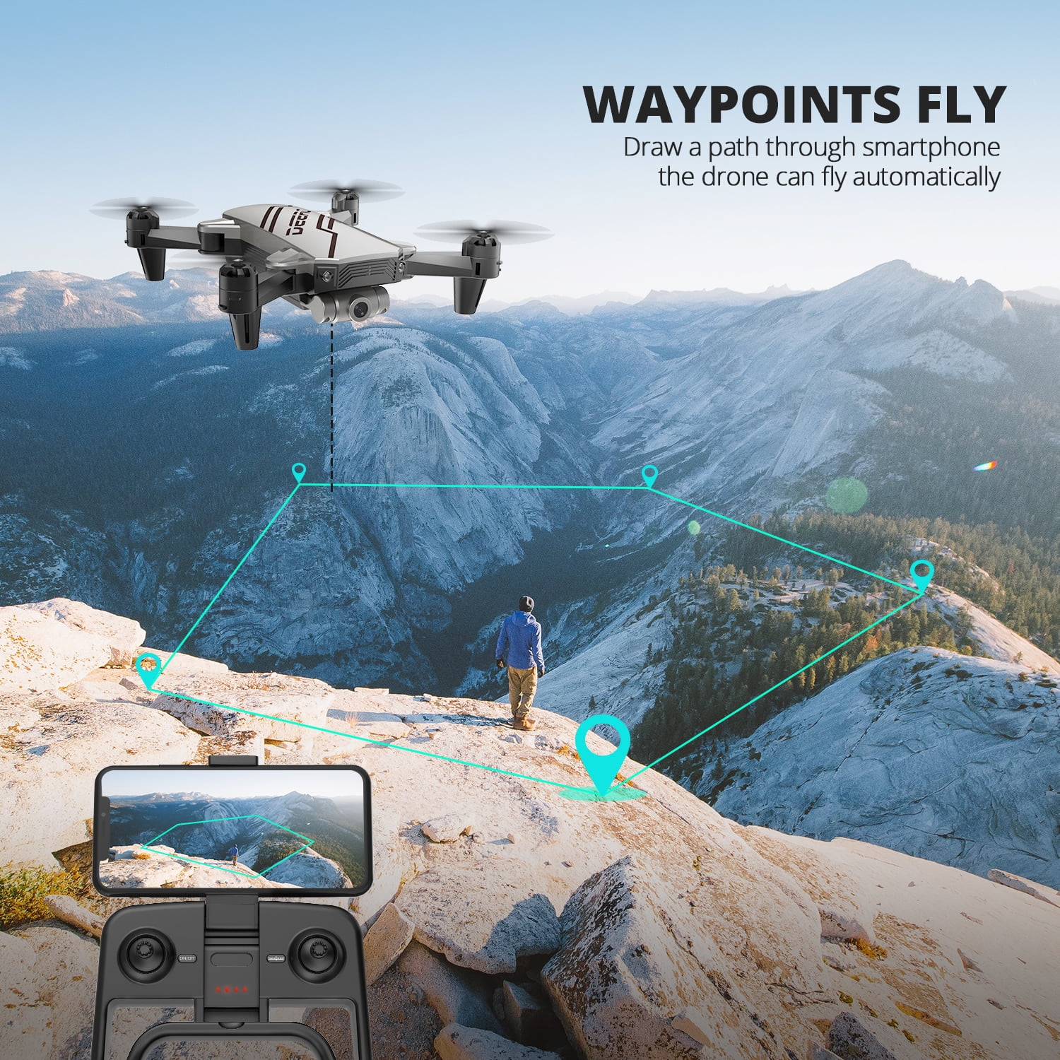 DEERC D20 Foldable Camera Drone for Beginners