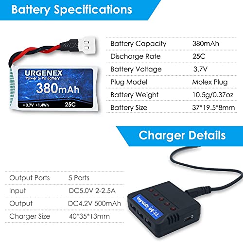 URGENEX 5-Pack Drone Battery Kit