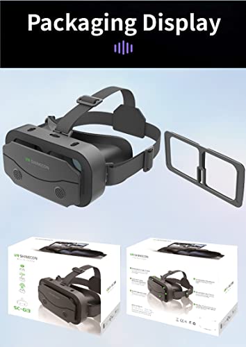 Black VR Headset with Remote for Mobile Gaming & Movies