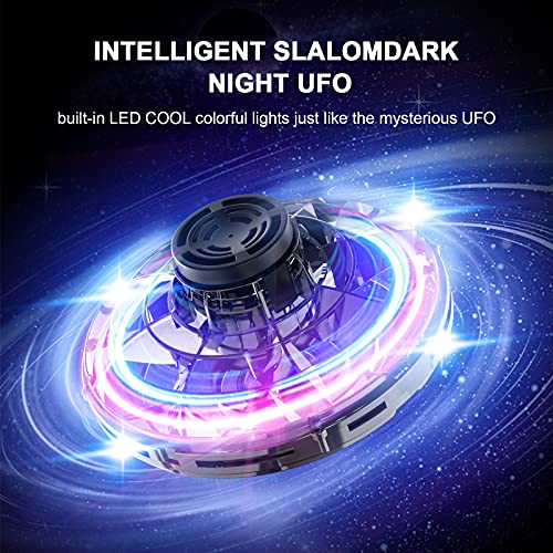 LED Hand Operated Flying Spinner Drone (Black)