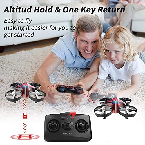 Mini Drone for Kids Beginners,Remote Control Quadcopter Drone with Auto Hovering,Headless Mode,3D Flip and Extra Batteries Toys Gifts for Boys and Girls-Red