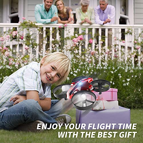 Mini Drone for Kids Beginners,Remote Control Quadcopter Drone with Auto Hovering,Headless Mode,3D Flip and Extra Batteries Toys Gifts for Boys and Girls-Red