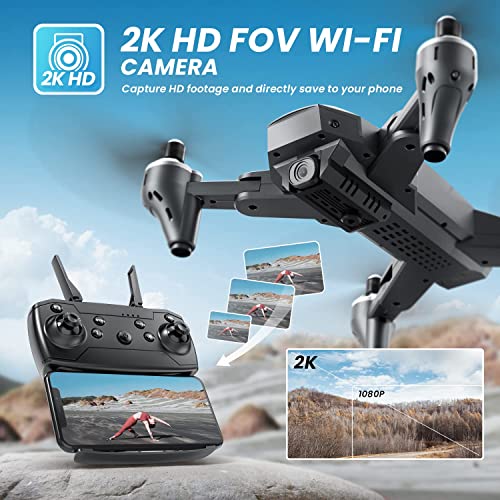 DEERC D10 Foldable Drone with Camera - 2K HD