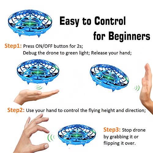 LED Mini Hand Drone for Kids - Blue