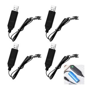 4-Pack USB Charger Cable for 3.7V Drones