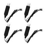 4-Pack USB Charger Cable for 3.7V Drones