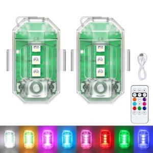 2PCS Rechargeable LED Strobe Lights with Remote