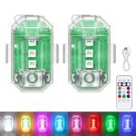 2PCS Rechargeable LED Strobe Lights with Remote