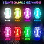 2PCS Rechargeable LED Strobe Lights with Remote