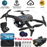 Foldable Dual Camera 4K WiFi Drone + Batteries