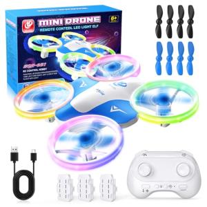 Korffe Mini Drone for Kids – Fun LED Quadcopter