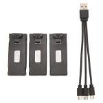 3-Pack 3.7V Lithium Batteries with 3-in-1 Charger