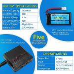 5PCS 3.7V 1200mAh Lipo Battery & Charger Set