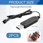 USB Charging Cable for RC Battery - 2 Pack