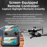 4K Camera Drone with GPS, LCD Screen, Follow Me