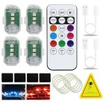 4PCS Remote-Controlled LED Strobe Lights - 8 Colors