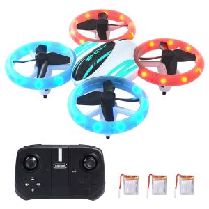 Kids' RC Nano Quadcopter with LED Lights, 3 Batteries