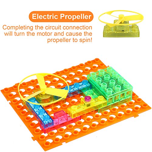PANTHEON Circuit Kit with Lighted Bricks Magnets 59 Different Projects in 1, Best STEM Educational Gift for Boys and Girls Ages 6 - 14, Science Experiment Kit w Electronic Blocks, Circuits for Kids